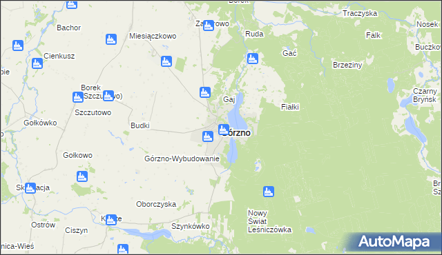 mapa Górzno powiat brodnicki, Górzno powiat brodnicki na mapie Targeo