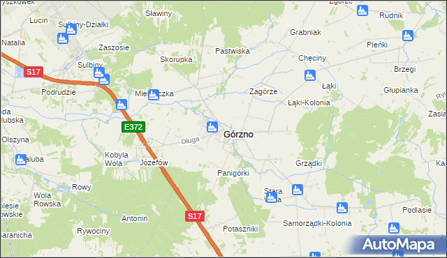 mapa Górzno powiat garwoliński, Górzno powiat garwoliński na mapie Targeo