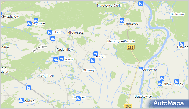 mapa Górzyn gmina Rudna, Górzyn gmina Rudna na mapie Targeo