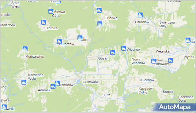 mapa Gosań, Gosań na mapie Targeo