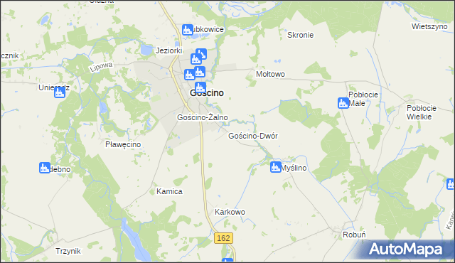 mapa Gościno-Dwór, Gościno-Dwór na mapie Targeo