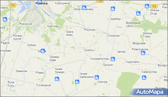 mapa Gośliny, Gośliny na mapie Targeo