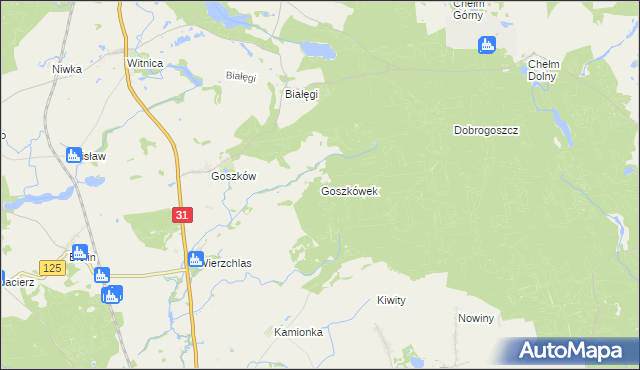 mapa Goszkówek, Goszkówek na mapie Targeo