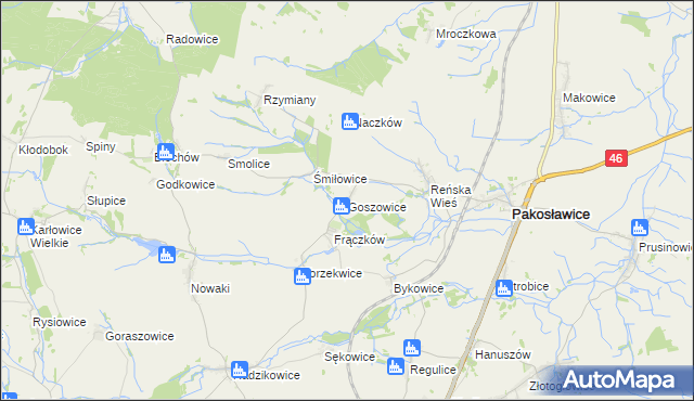 mapa Goszowice, Goszowice na mapie Targeo