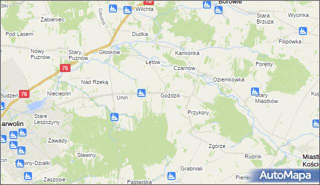 mapa Goździk, Goździk na mapie Targeo