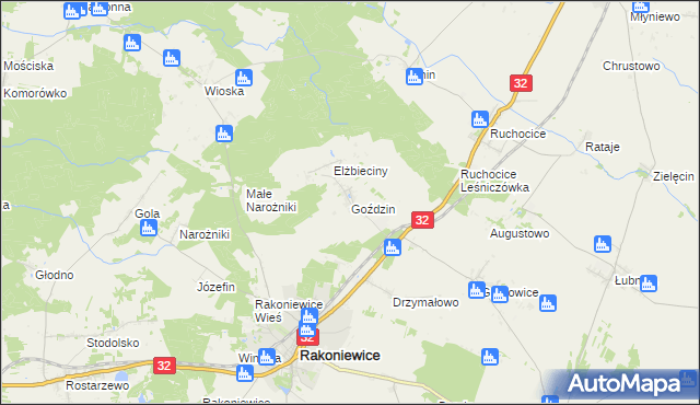 mapa Goździn, Goździn na mapie Targeo