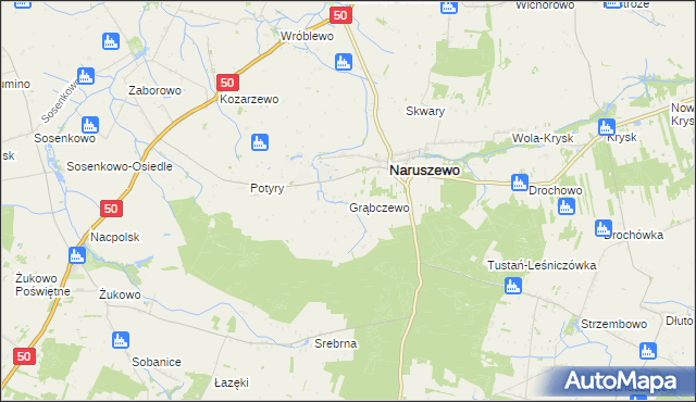 mapa Grąbczewo gmina Naruszewo, Grąbczewo gmina Naruszewo na mapie Targeo