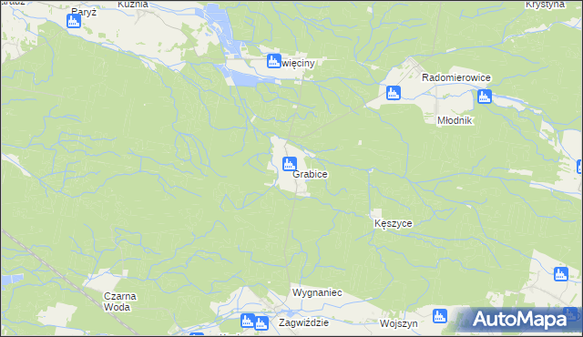mapa Grabice gmina Murów, Grabice gmina Murów na mapie Targeo