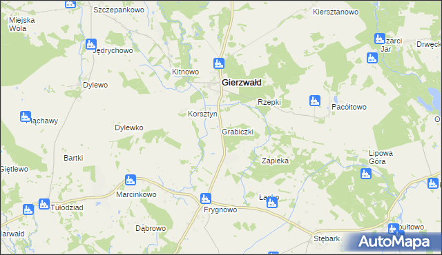 mapa Grabiczki, Grabiczki na mapie Targeo