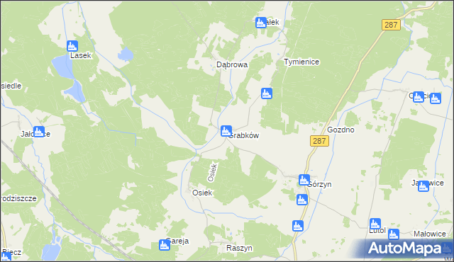 mapa Grabków gmina Lubsko, Grabków gmina Lubsko na mapie Targeo