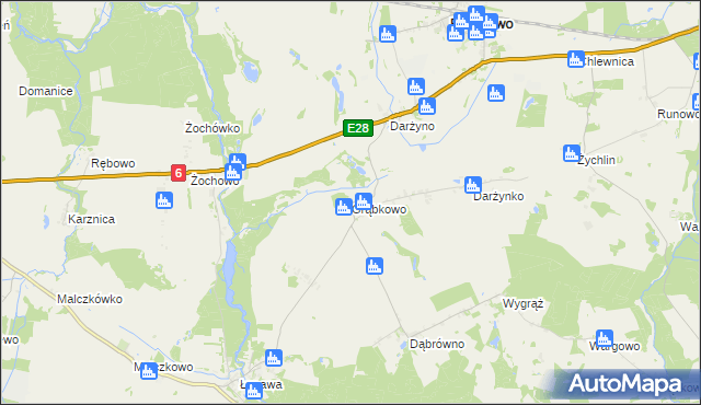 mapa Grąbkowo gmina Potęgowo, Grąbkowo gmina Potęgowo na mapie Targeo