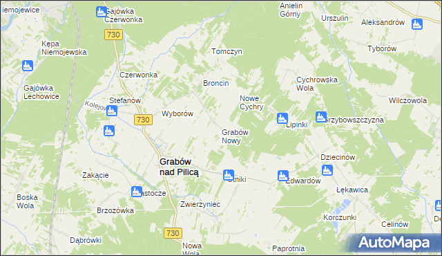 mapa Grabów Nowy, Grabów Nowy na mapie Targeo