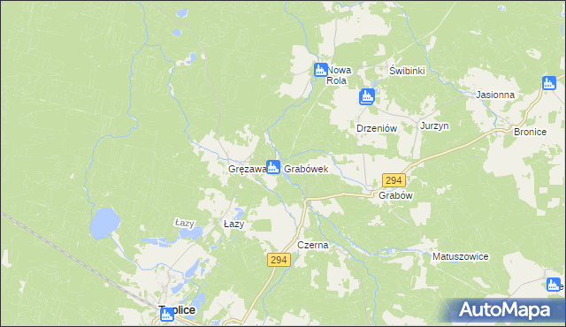 mapa Grabówek gmina Tuplice, Grabówek gmina Tuplice na mapie Targeo