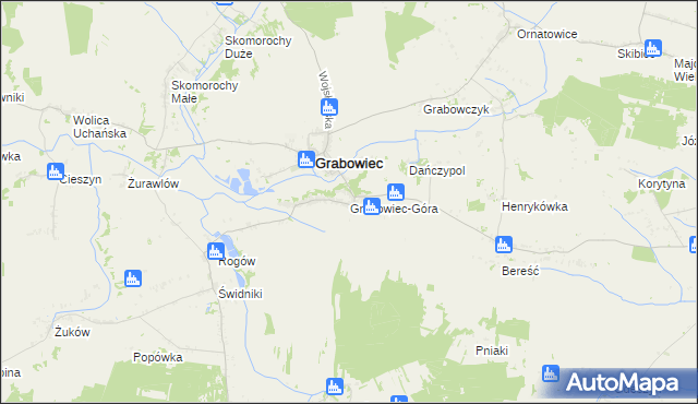 mapa Grabowiec-Góra, Grabowiec-Góra na mapie Targeo