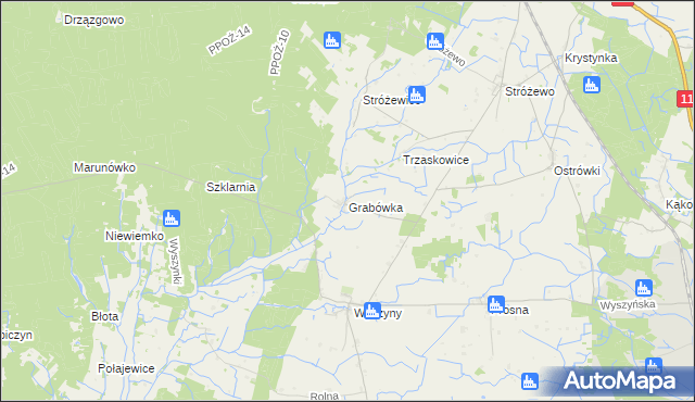 mapa Grabówka gmina Budzyń, Grabówka gmina Budzyń na mapie Targeo