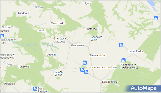 mapa Grabówka-Kolonia, Grabówka-Kolonia na mapie Targeo