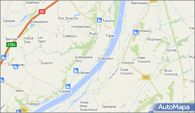 mapa Grabówko gmina Pruszcz, Grabówko gmina Pruszcz na mapie Targeo