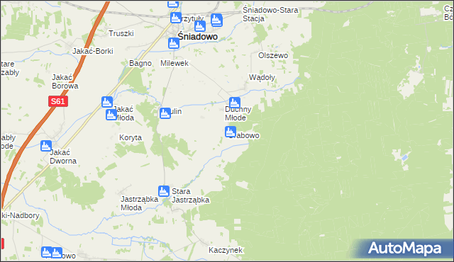 mapa Grabowo gmina Śniadowo, Grabowo gmina Śniadowo na mapie Targeo