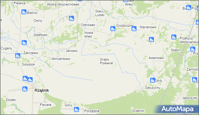 mapa Grądy Polewne, Grądy Polewne na mapie Targeo