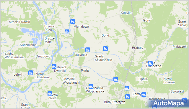 mapa Grądy Szlacheckie, Grądy Szlacheckie na mapie Targeo