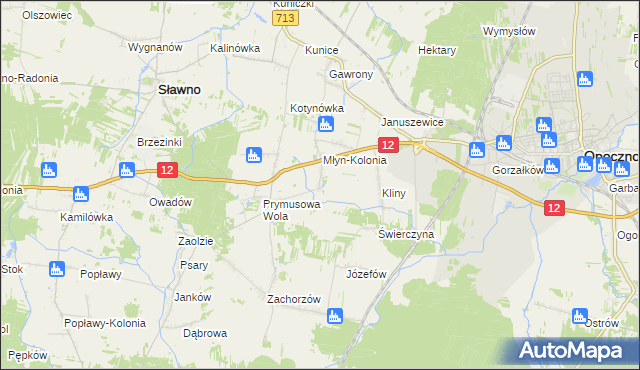 mapa Grążowice, Grążowice na mapie Targeo