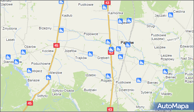 mapa Grębień, Grębień na mapie Targeo