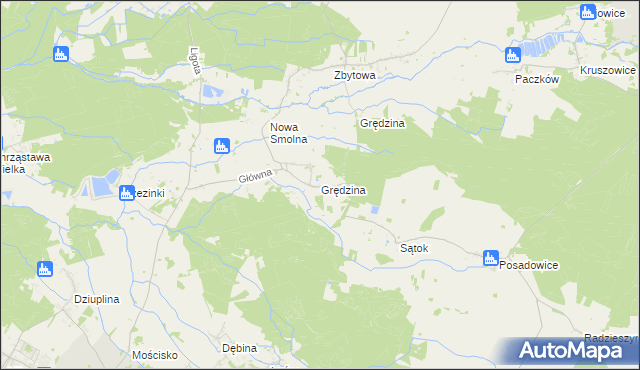 mapa Grędzina, Grędzina na mapie Targeo