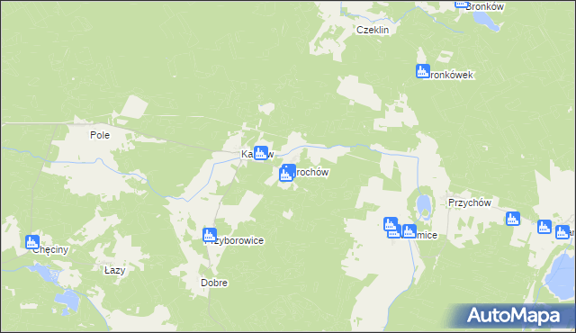 mapa Grochów gmina Gubin, Grochów gmina Gubin na mapie Targeo