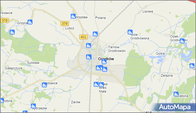 mapa Grodków powiat brzeski, Grodków powiat brzeski na mapie Targeo