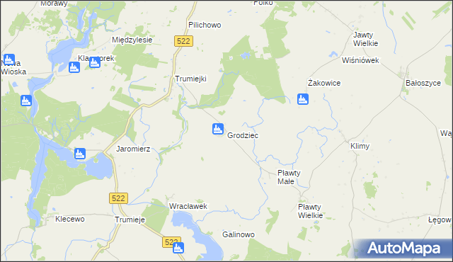 mapa Grodziec gmina Prabuty, Grodziec gmina Prabuty na mapie Targeo