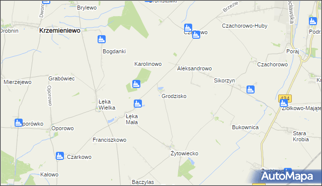 mapa Grodzisko gmina Poniec, Grodzisko gmina Poniec na mapie Targeo