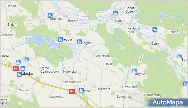 mapa Grodzisko gmina Strzelce Opolskie, Grodzisko gmina Strzelce Opolskie na mapie Targeo