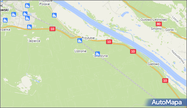 mapa Grodzyna, Grodzyna na mapie Targeo