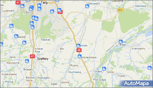 mapa Gronków, Gronków na mapie Targeo