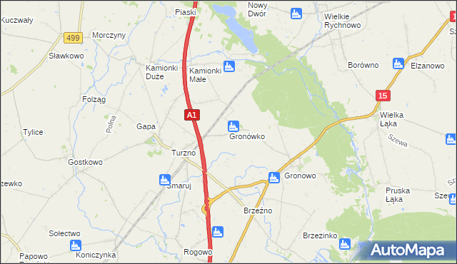 mapa Gronówko gmina Lubicz, Gronówko gmina Lubicz na mapie Targeo