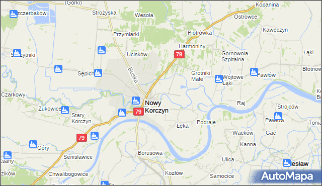 mapa Grotniki Duże, Grotniki Duże na mapie Targeo