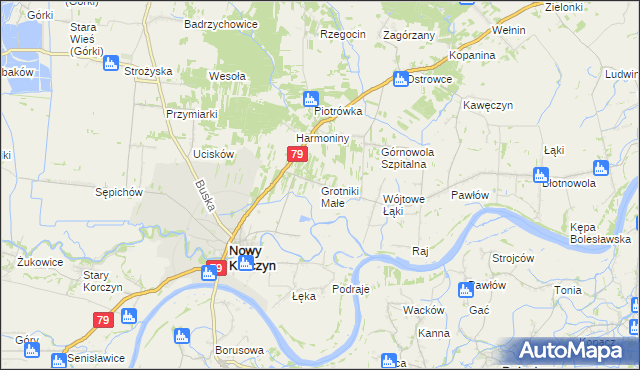 mapa Grotniki Małe, Grotniki Małe na mapie Targeo