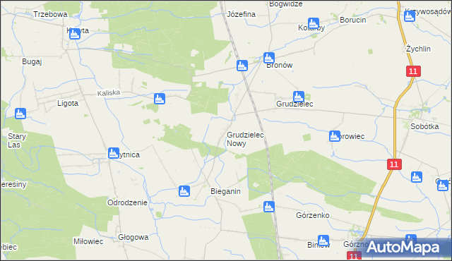 mapa Grudzielec Nowy, Grudzielec Nowy na mapie Targeo