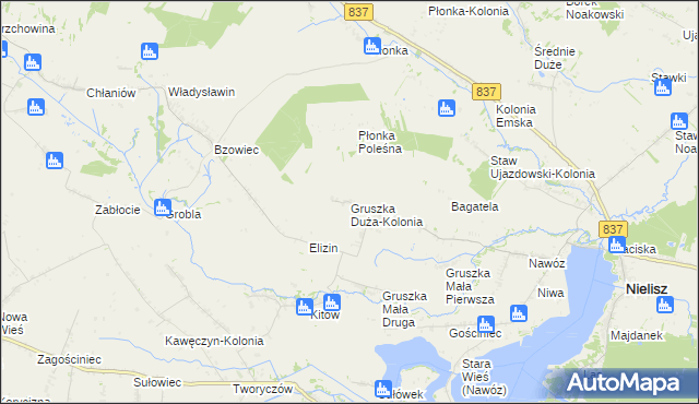 mapa Gruszka Duża-Kolonia, Gruszka Duża-Kolonia na mapie Targeo