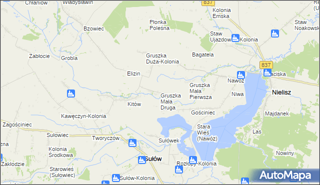 mapa Gruszka Mała Druga, Gruszka Mała Druga na mapie Targeo