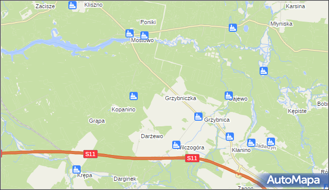 mapa Grzybniczka, Grzybniczka na mapie Targeo