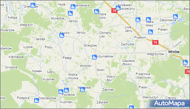 mapa Grzymałków, Grzymałków na mapie Targeo