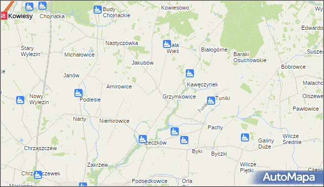 mapa Grzymkowice, Grzymkowice na mapie Targeo