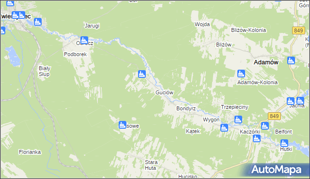 mapa Guciów, Guciów na mapie Targeo