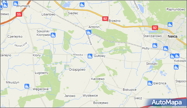 mapa Gułtowy, Gułtowy na mapie Targeo