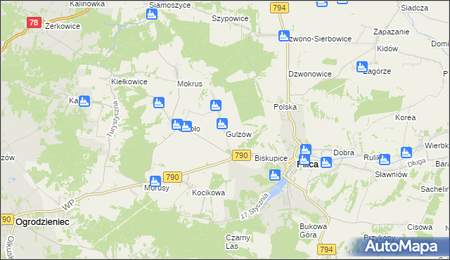 mapa Gulzów, Gulzów na mapie Targeo