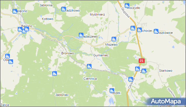 mapa Gumieniec, Gumieniec na mapie Targeo