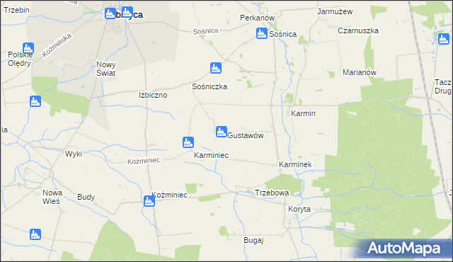 mapa Gustawów gmina Dobrzyca, Gustawów gmina Dobrzyca na mapie Targeo