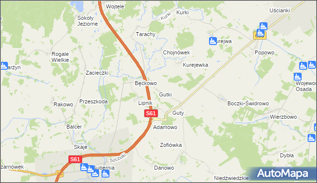 mapa Gutki, Gutki na mapie Targeo