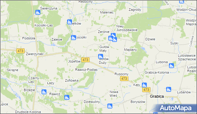 mapa Gutów Duży, Gutów Duży na mapie Targeo